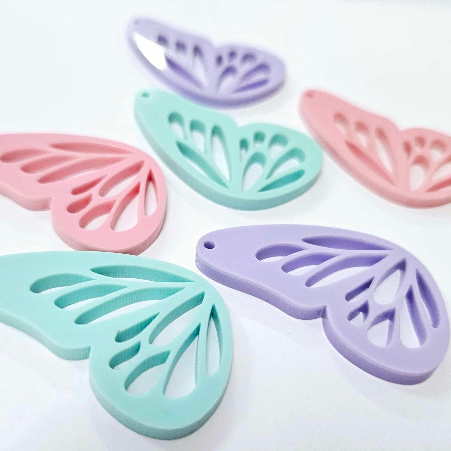 40mm PASTEL Acrylic BUTTERFLY WINGS, Mixed Pack