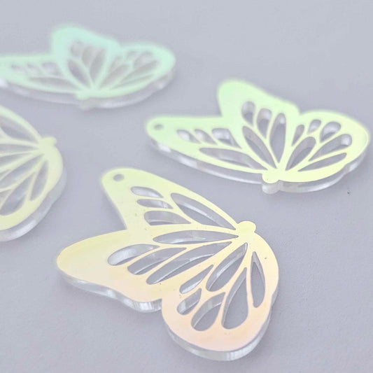 40mm IRIDESCENT Acrylic BUTTERFLIES