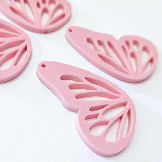 40mm PASTEL PINK Acrylic BUTTERFLY WINGS