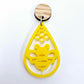 45mm YELLOW Acrylic BEE TEARDROPS