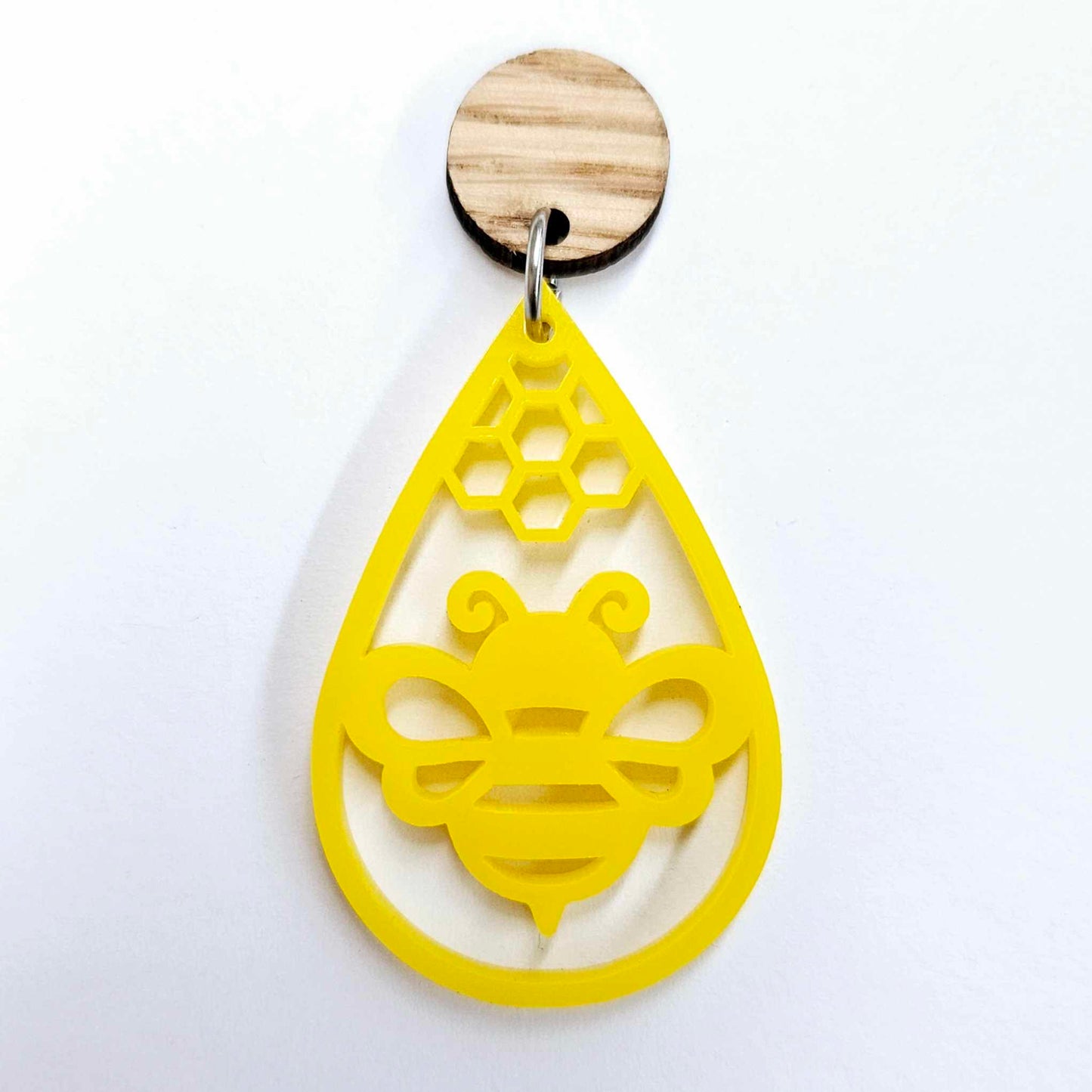 45mm YELLOW Acrylic BEE TEARDROPS