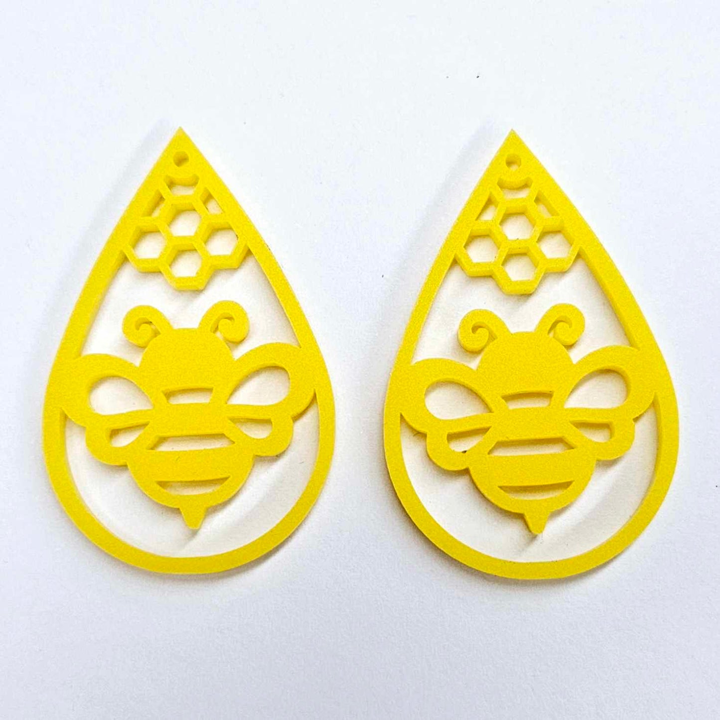 45mm YELLOW Acrylic BEE TEARDROPS