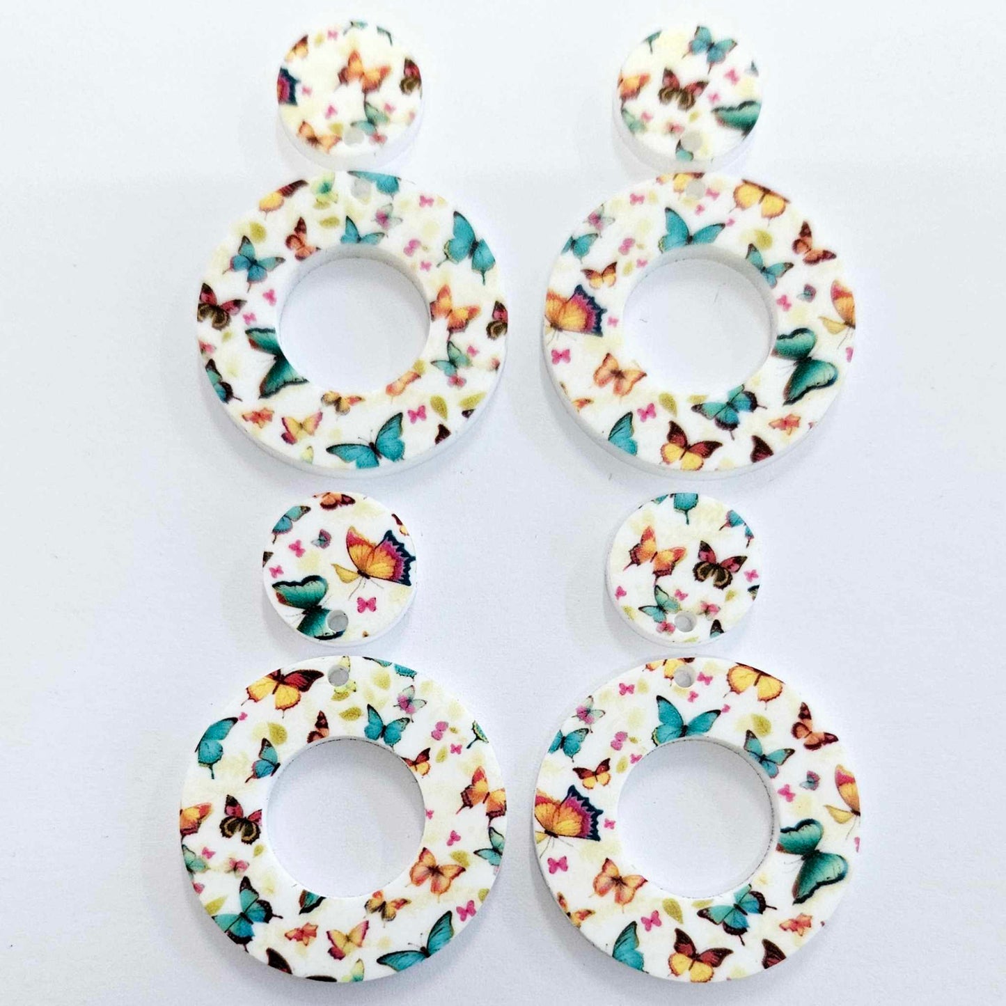 33mm BUTTERFLY Acrylic MINI HOOPS, with toppers