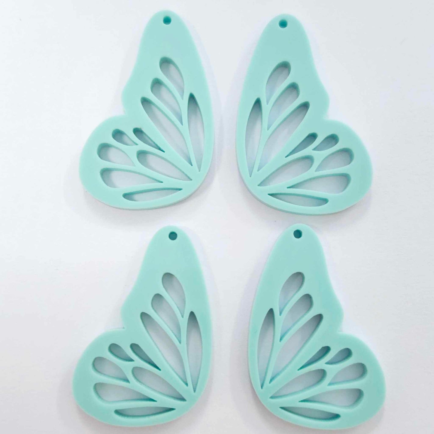 40mm PASTEL TURQUOISE (Aqua) Acrylic BUTTERFLY WINGS