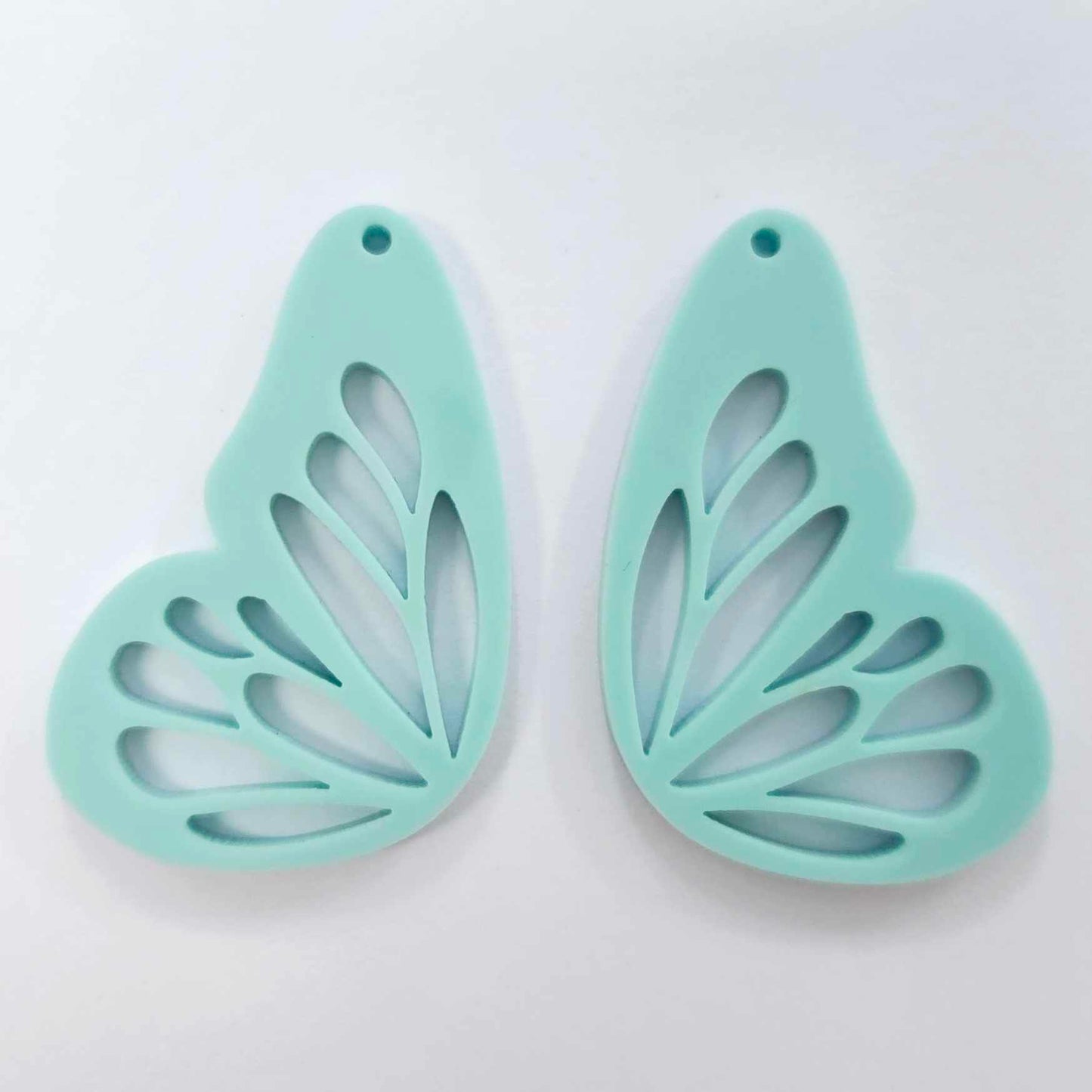 40mm PASTEL TURQUOISE (Aqua) Acrylic BUTTERFLY WINGS