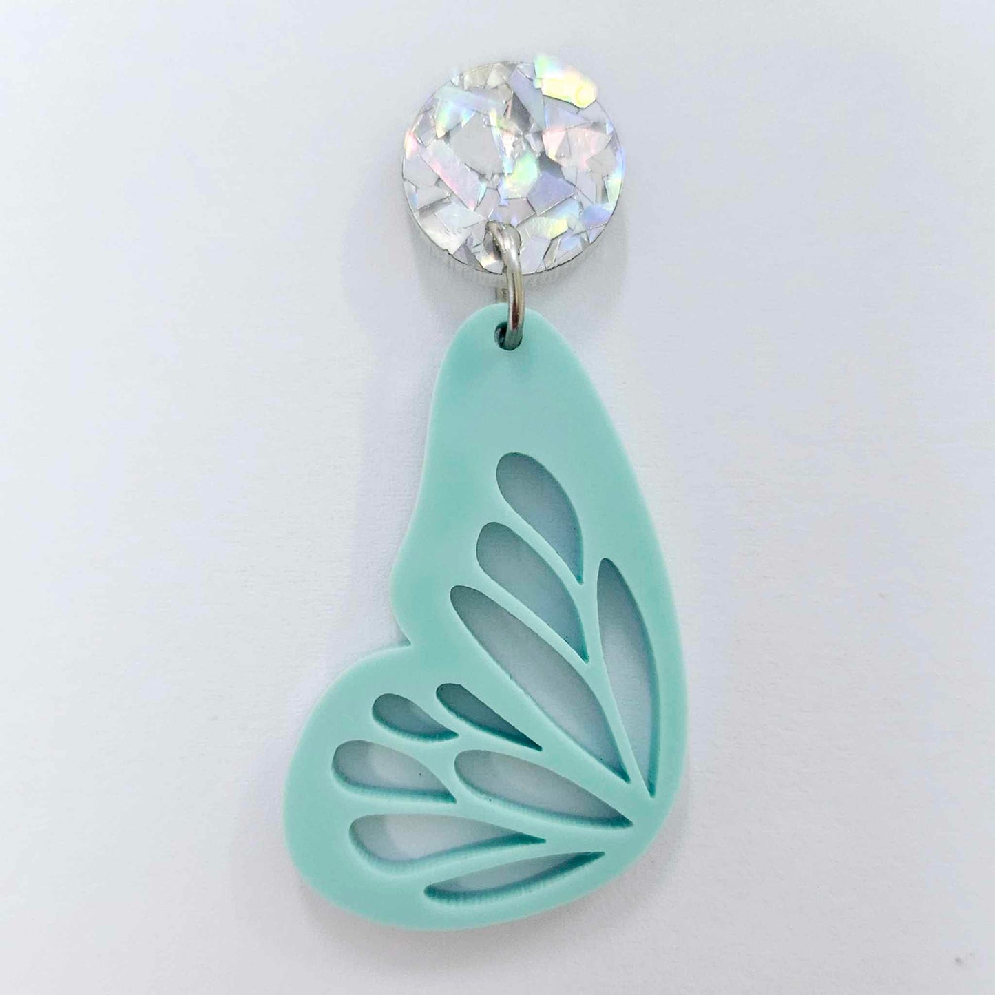 40mm PASTEL TURQUOISE (Aqua) Acrylic BUTTERFLY WINGS