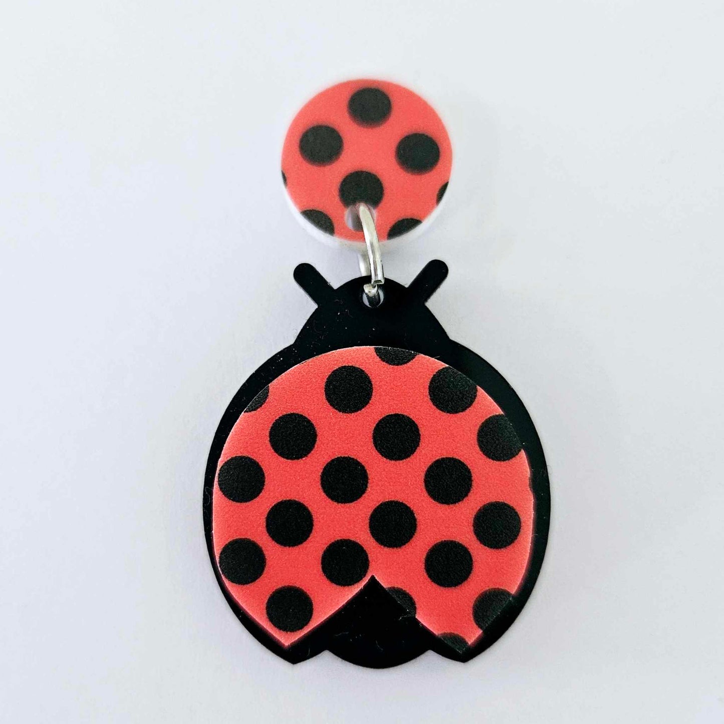 32mm BLACK & UV PRINT Acrylic LADYBUGS