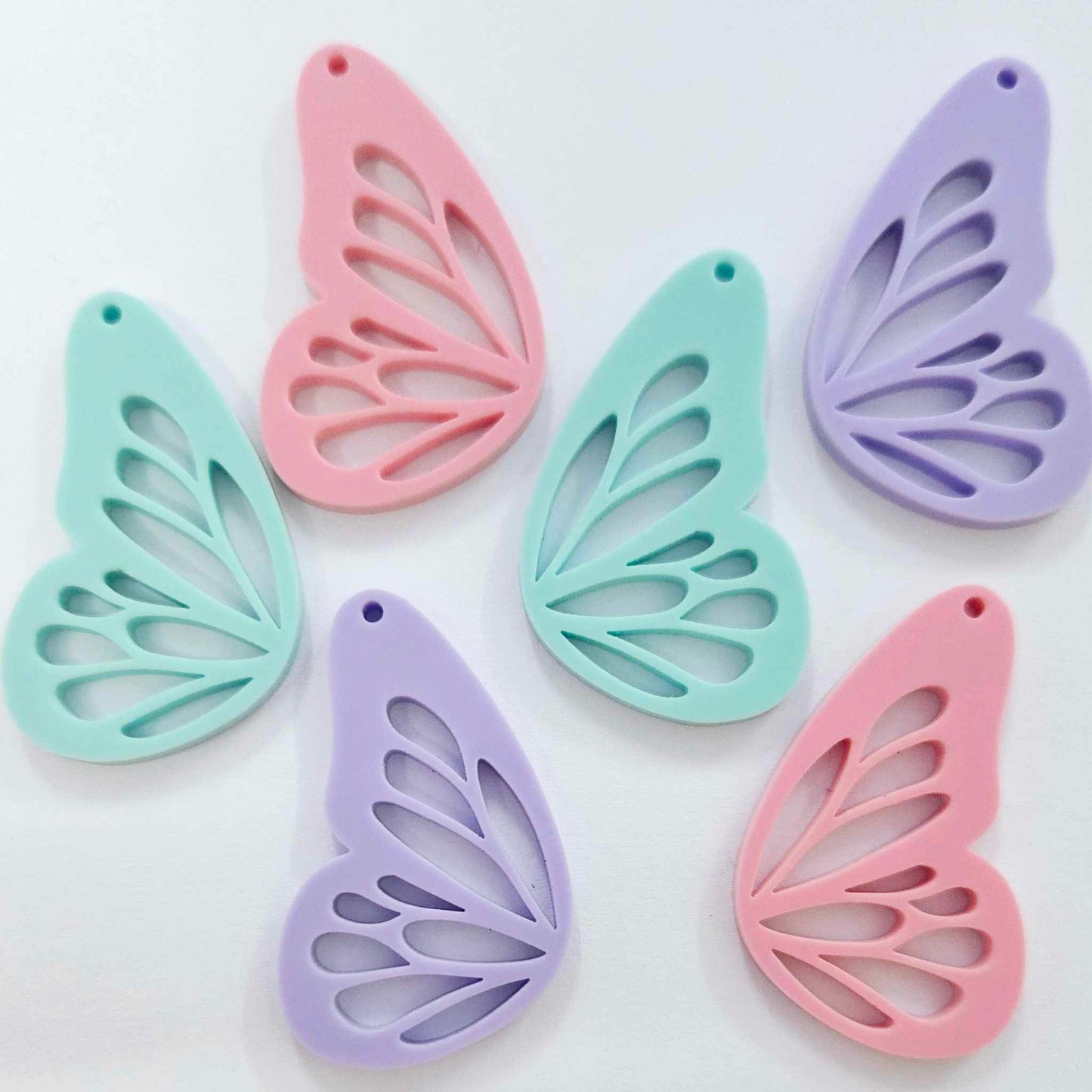 40mm PASTEL Acrylic BUTTERFLY WINGS, Mixed Pack