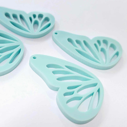 40mm PASTEL TURQUOISE (Aqua) Acrylic BUTTERFLY WINGS