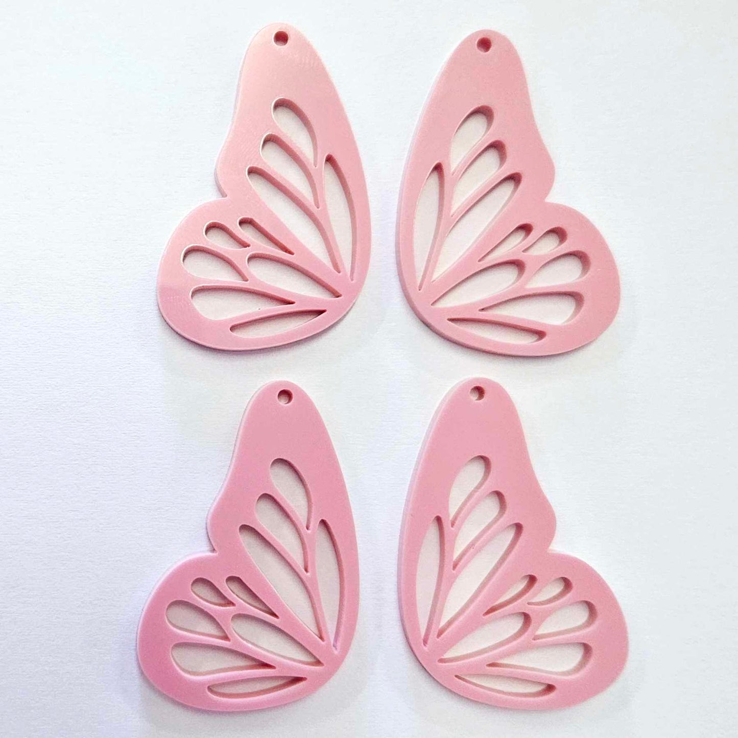 40mm PASTEL PINK Acrylic BUTTERFLY WINGS