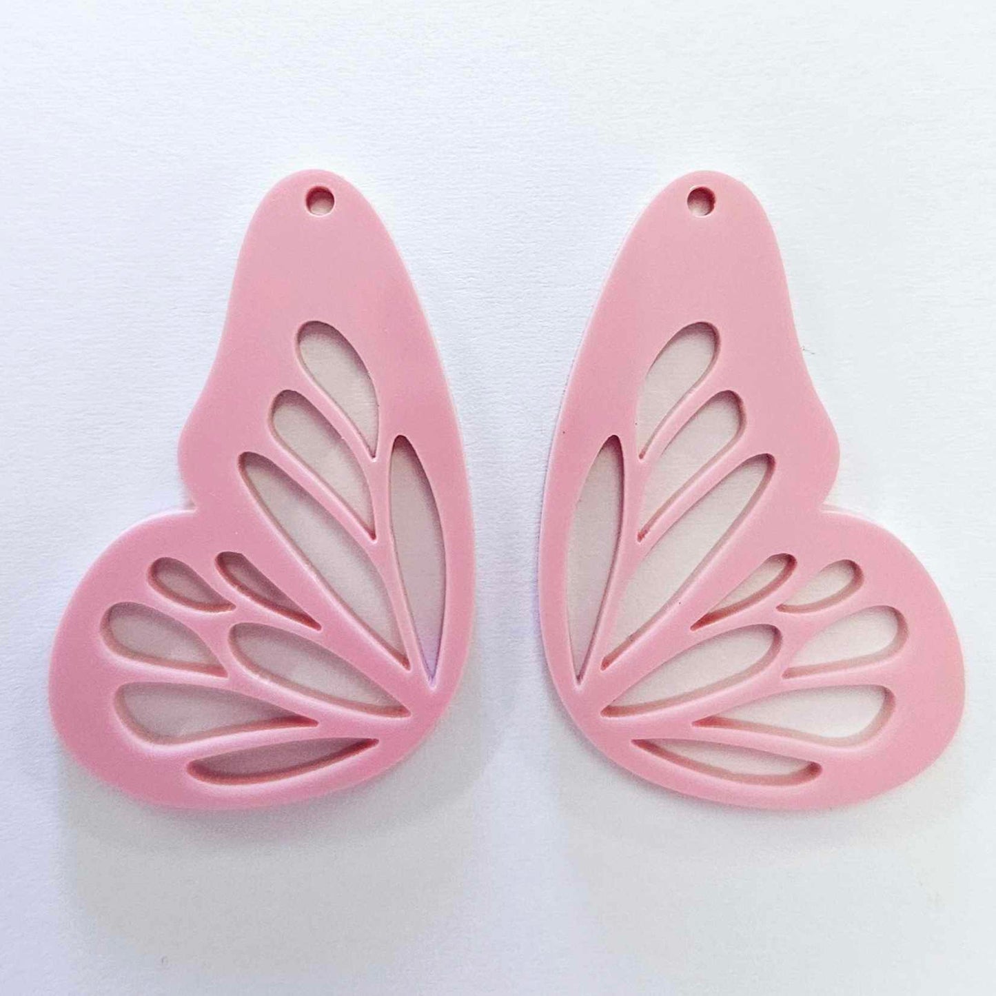 40mm PASTEL PINK Acrylic BUTTERFLY WINGS