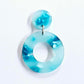 33mm PERIWINKLE PETAL Acrylic MINI HOOPS, with toppers.