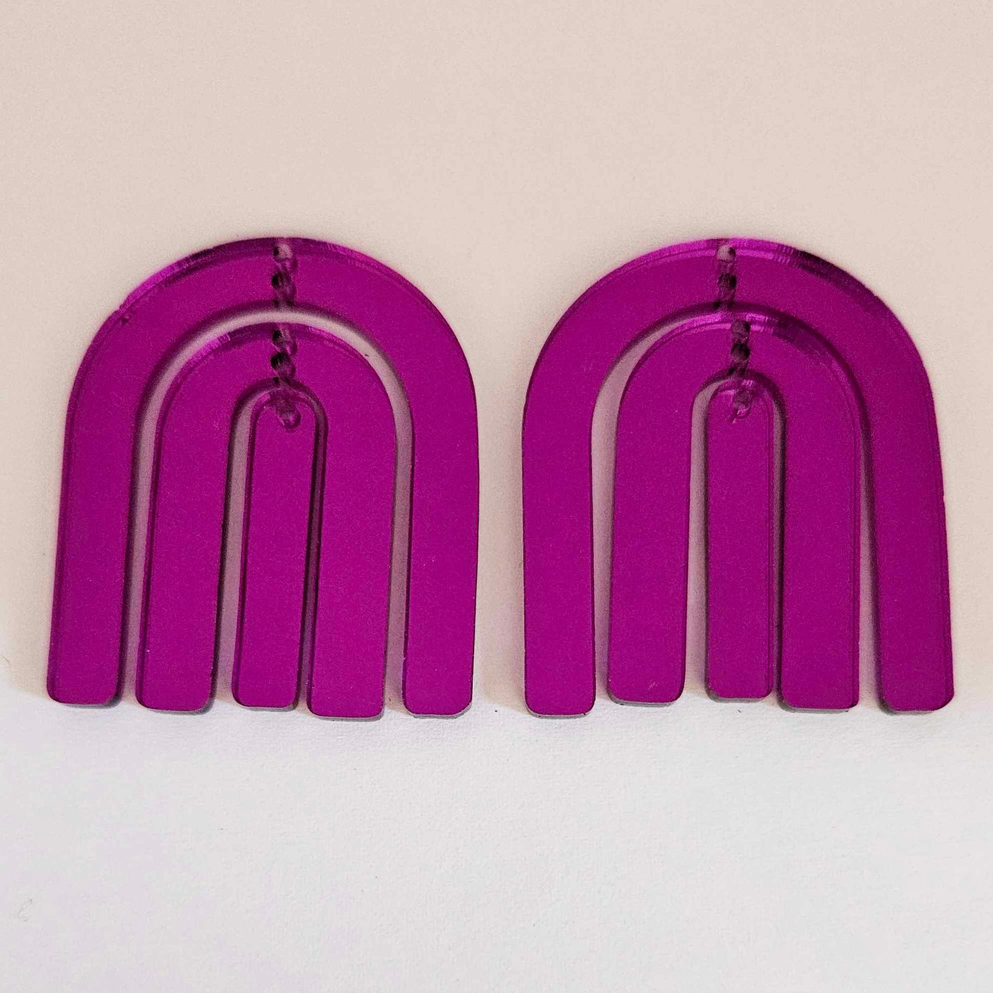 purple mirror rainbow triple layered Halloween diy earring supplies laser cut acrylic dangles blanks