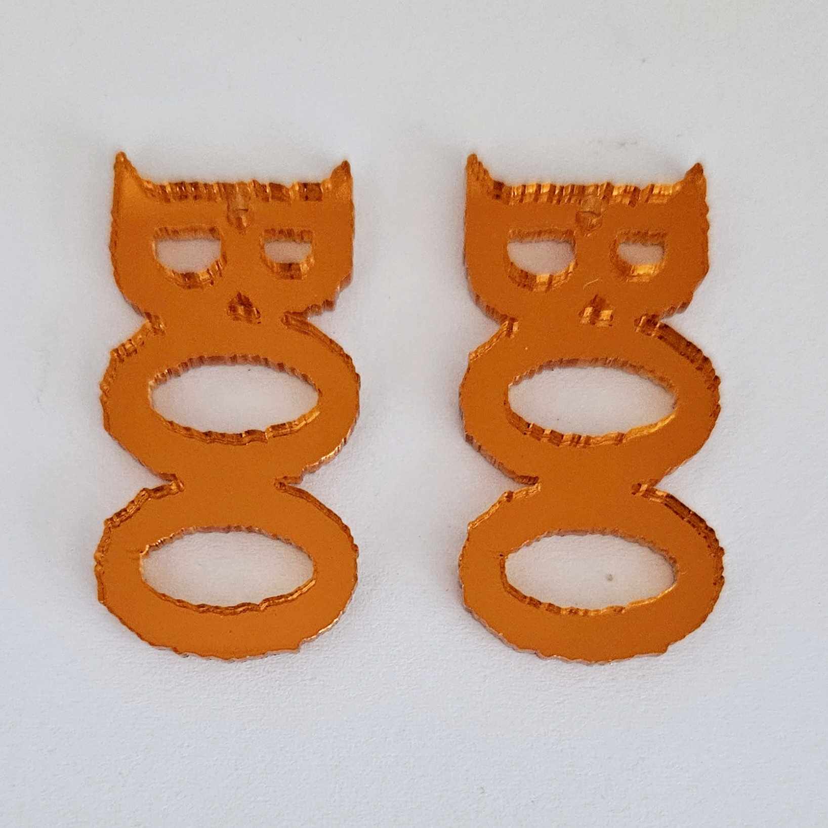 orange mirror acrylic boo Halloween earring supplies laser cut