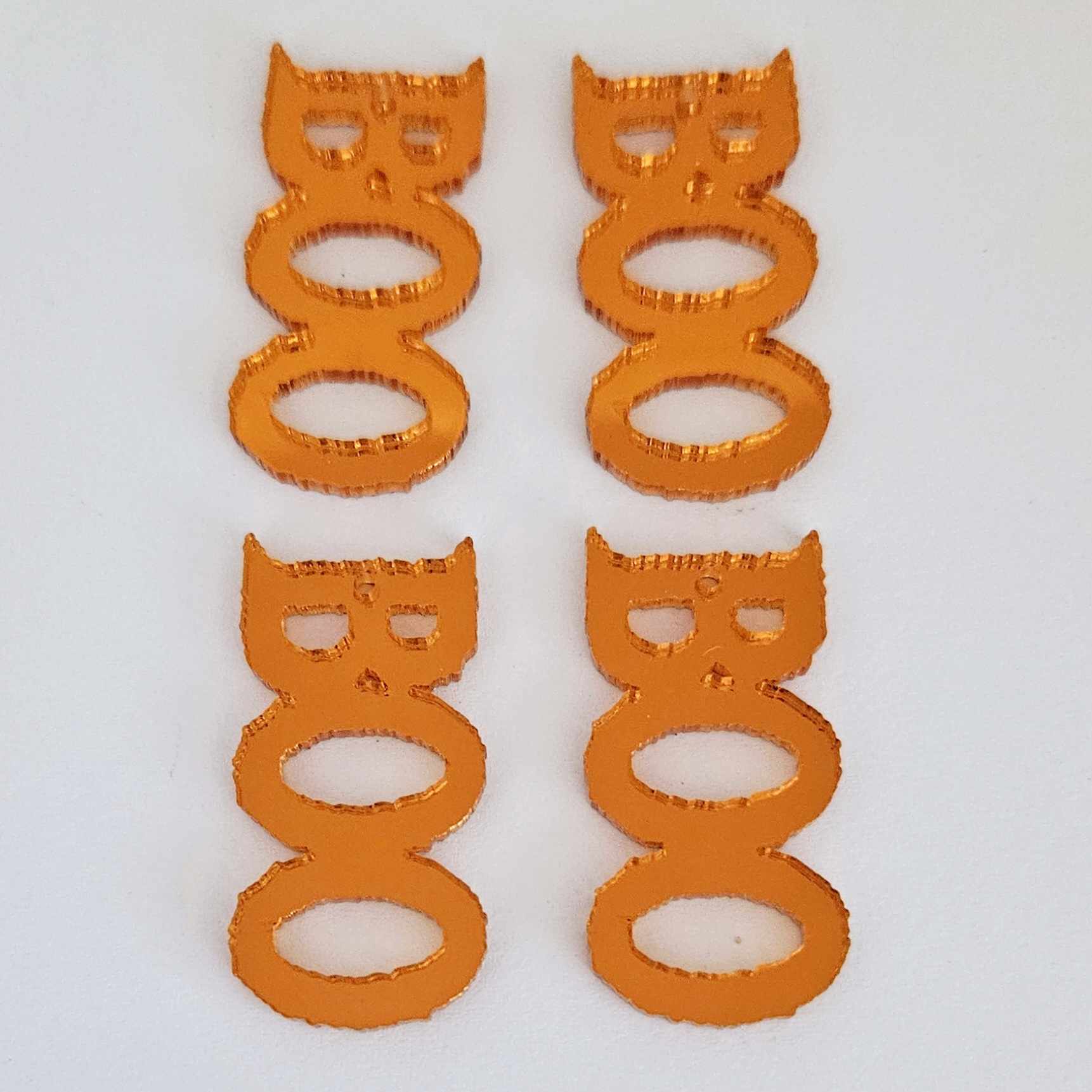 orange mirror acrylic boo Halloween earring supplies laser cut