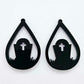 black teardrop grave tombstone Halloween diy earring supplies laser cut acrylic dangles blanks