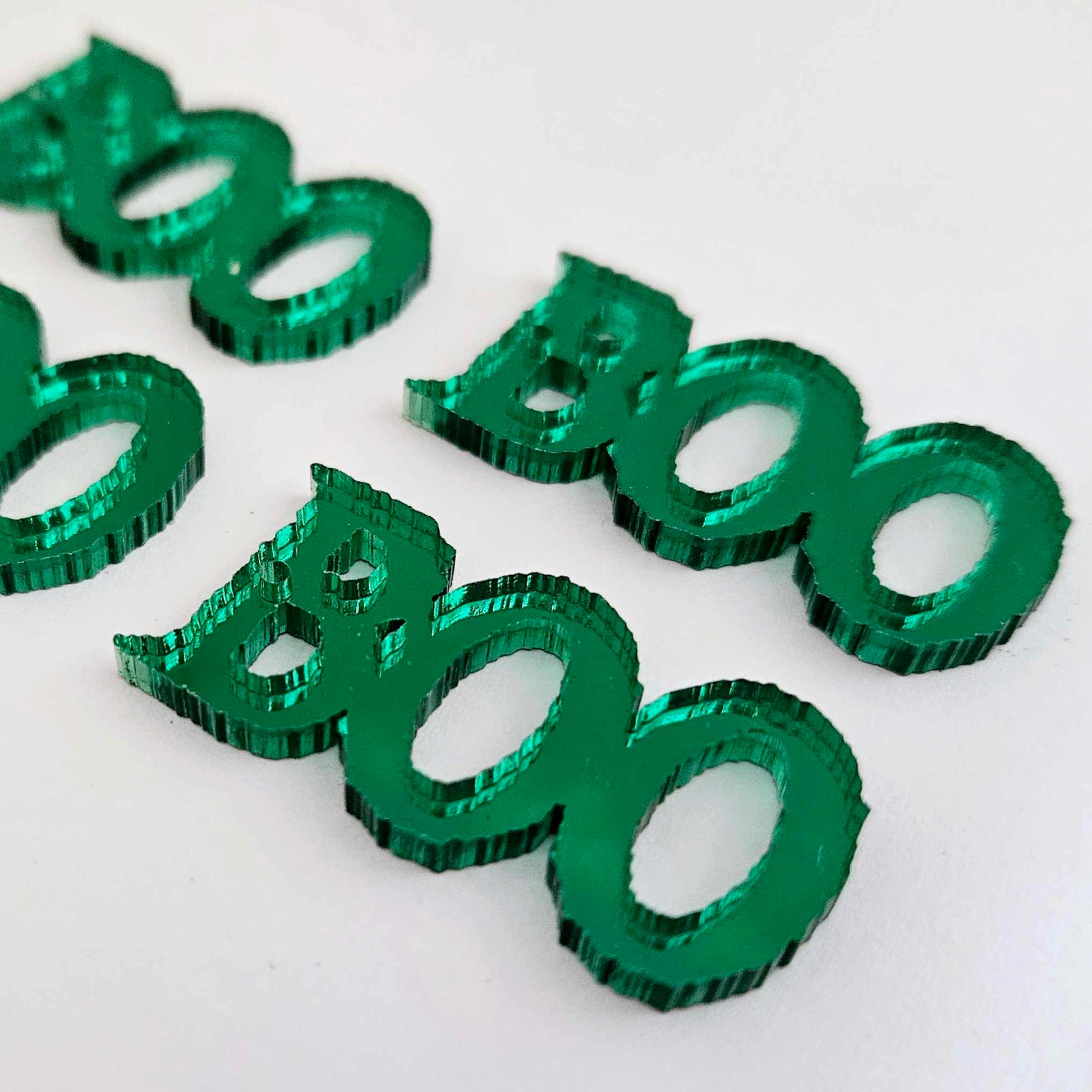 green mirror Boo Halloween diy earring supplies acrylic laser cut