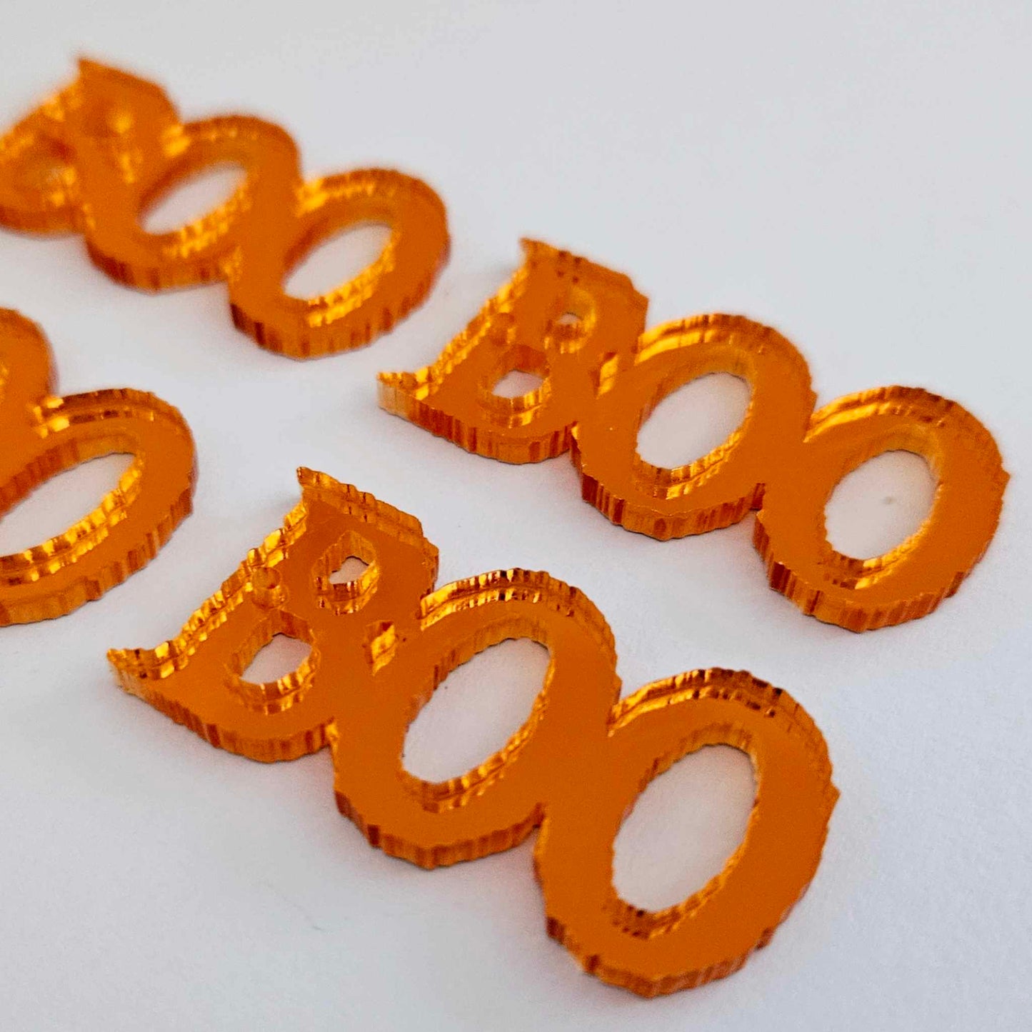 orange mirror acrylic boo Halloween earring supplies laser cut