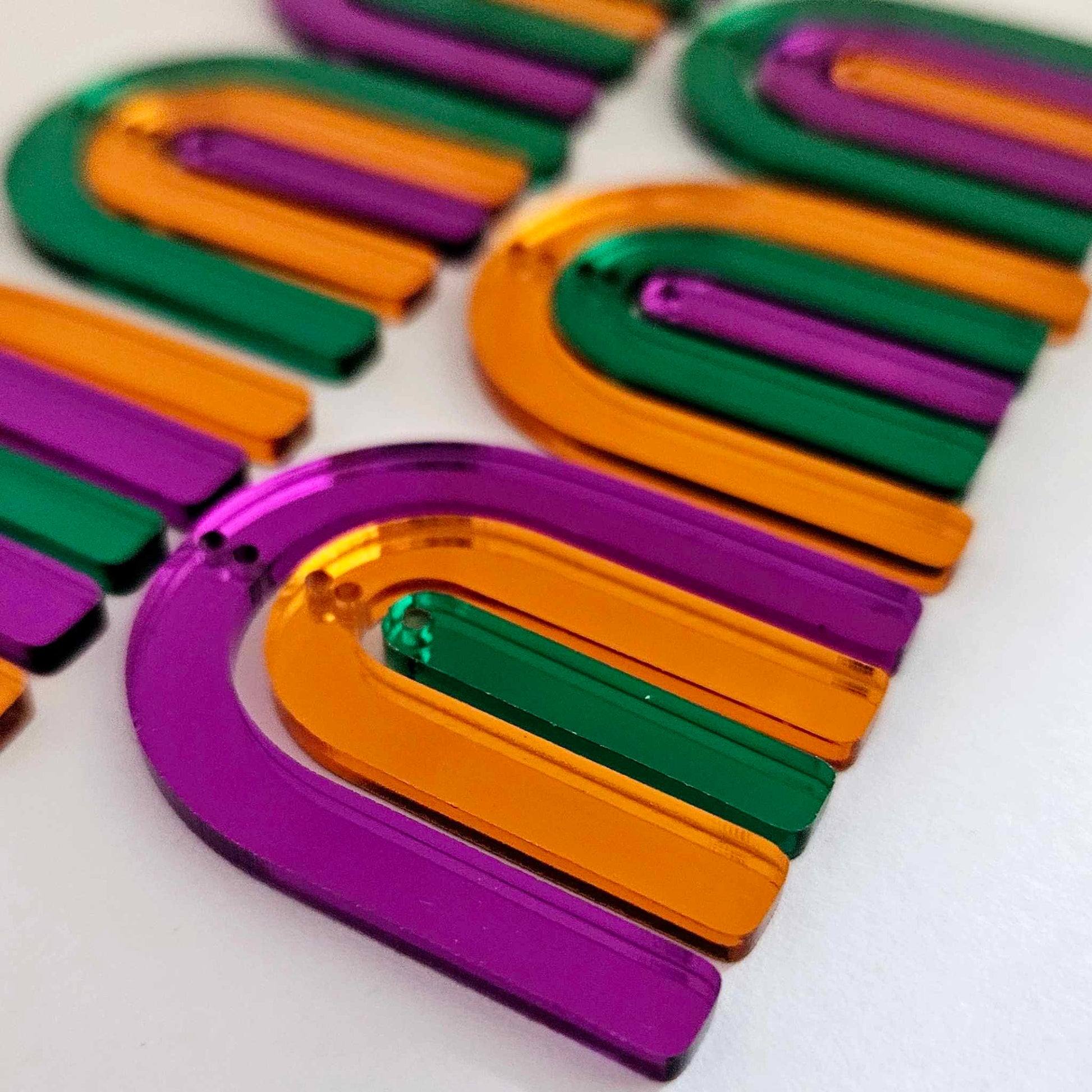 orange mirror rainbow triple layered diy earring supplies laser cut acrylic dangles blanks Halloween