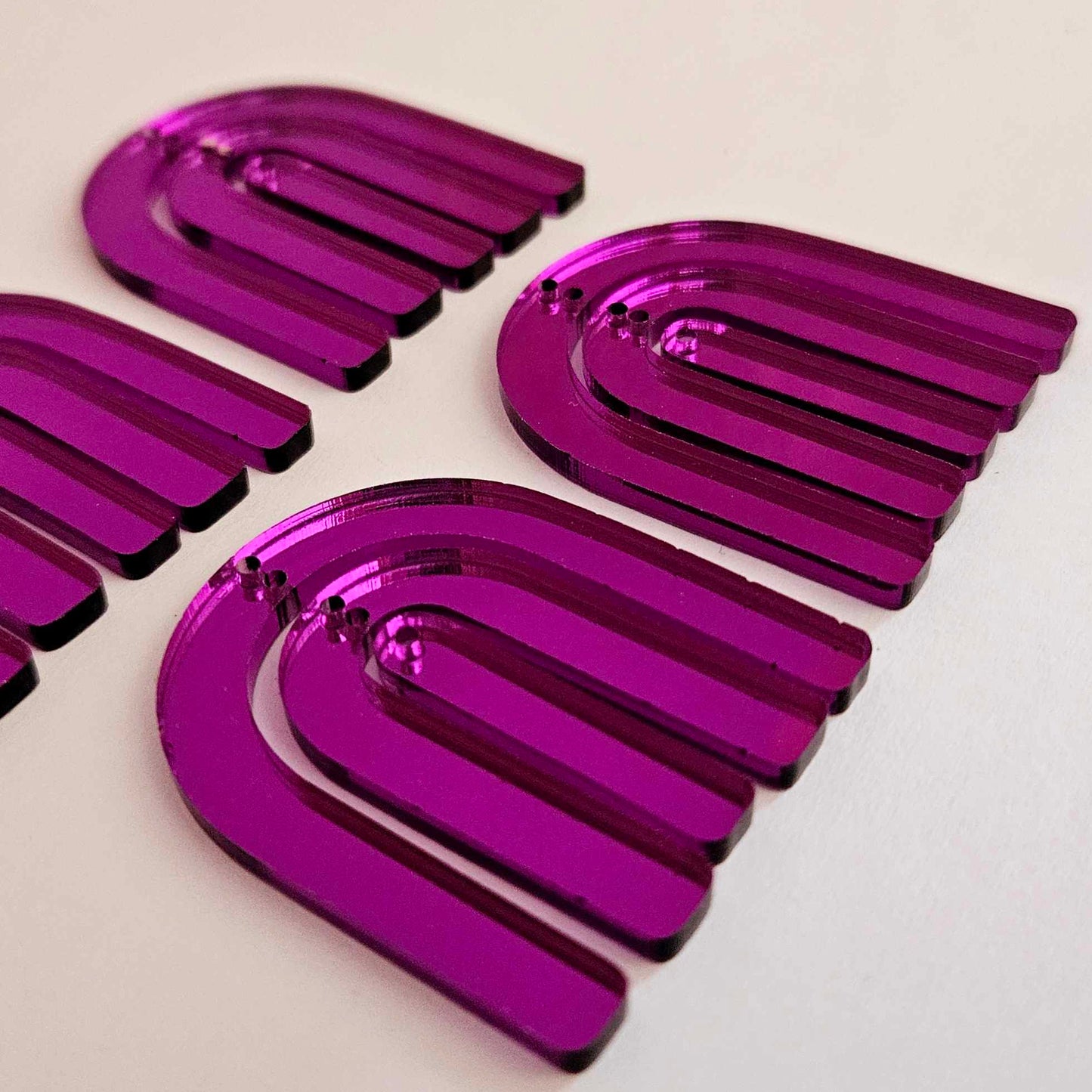 purple mirror rainbow triple layered Halloween diy earring supplies laser cut acrylic dangles blanks