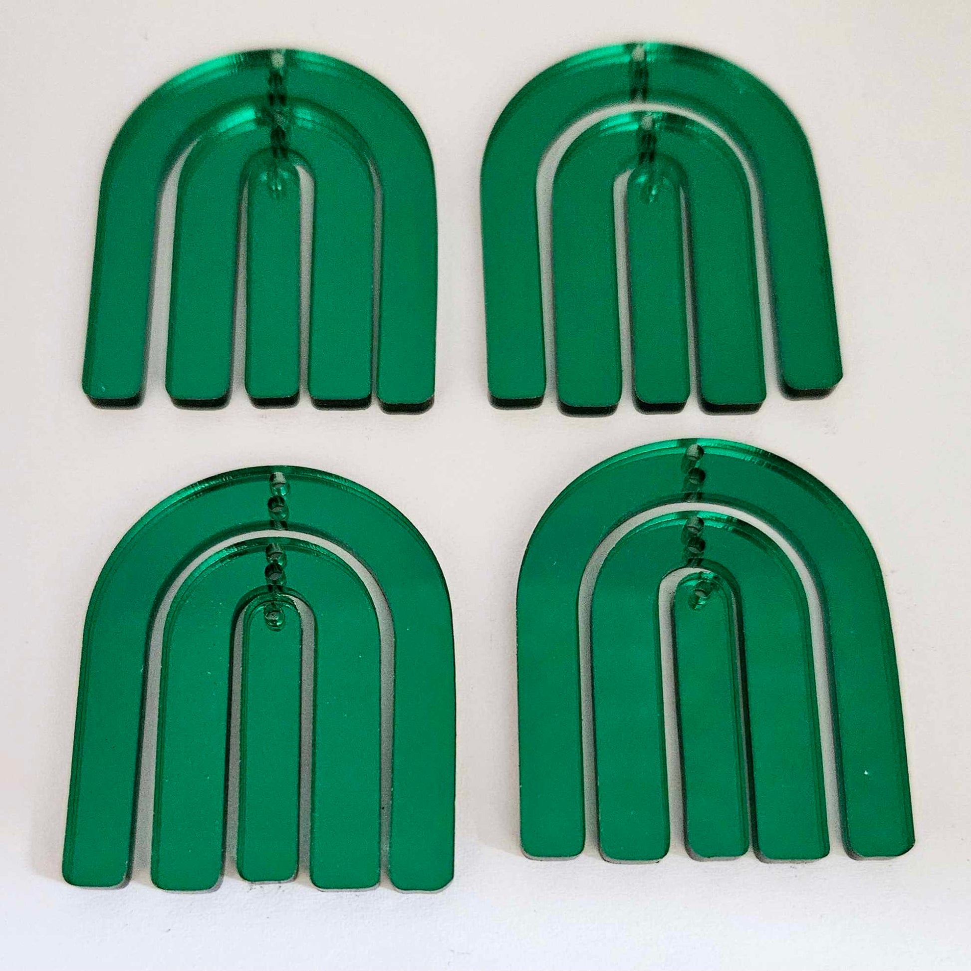 dark green mirror rainbow triple layered Halloween diy earring supplies laser cut acrylic dangles blanks