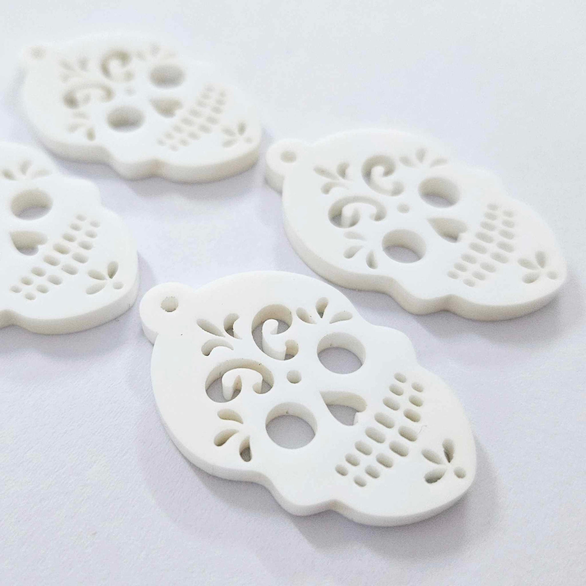 white skulls Halloween diy earring supplies laser cut acrylic dangles blanks