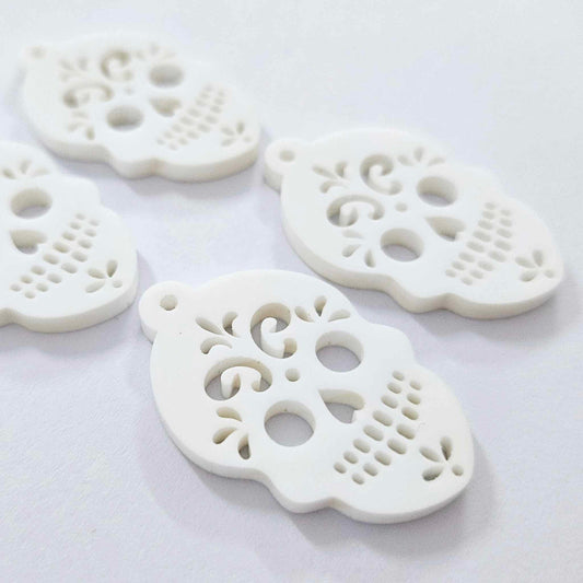 white skulls Halloween diy earring supplies laser cut acrylic dangles blanks