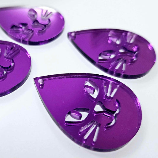 purple mirror cat Halloween diy earring supplies laser cut acrylic dangles blanks earrings