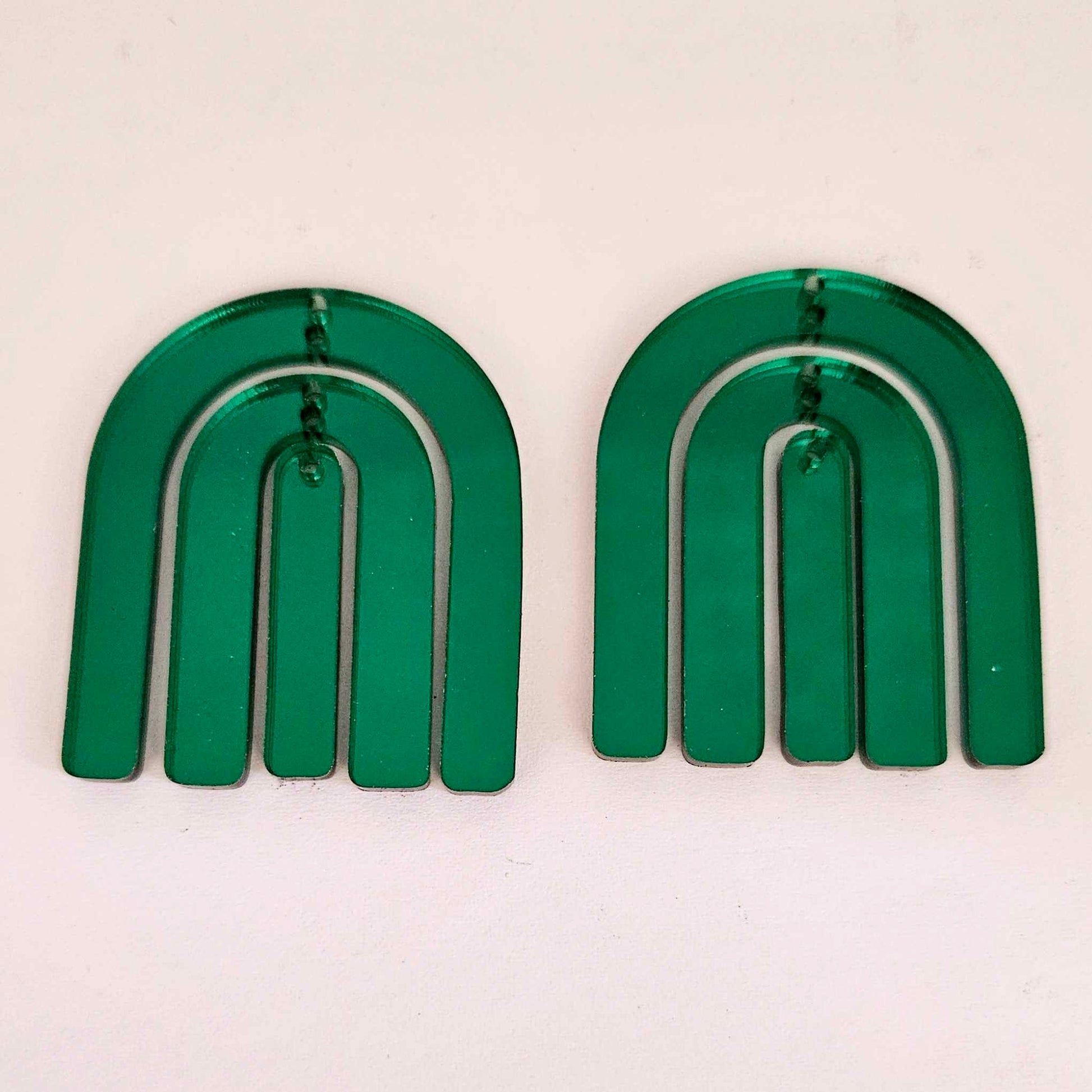 dark green mirror rainbow triple layered Halloween diy earring supplies laser cut acrylic dangles blanks