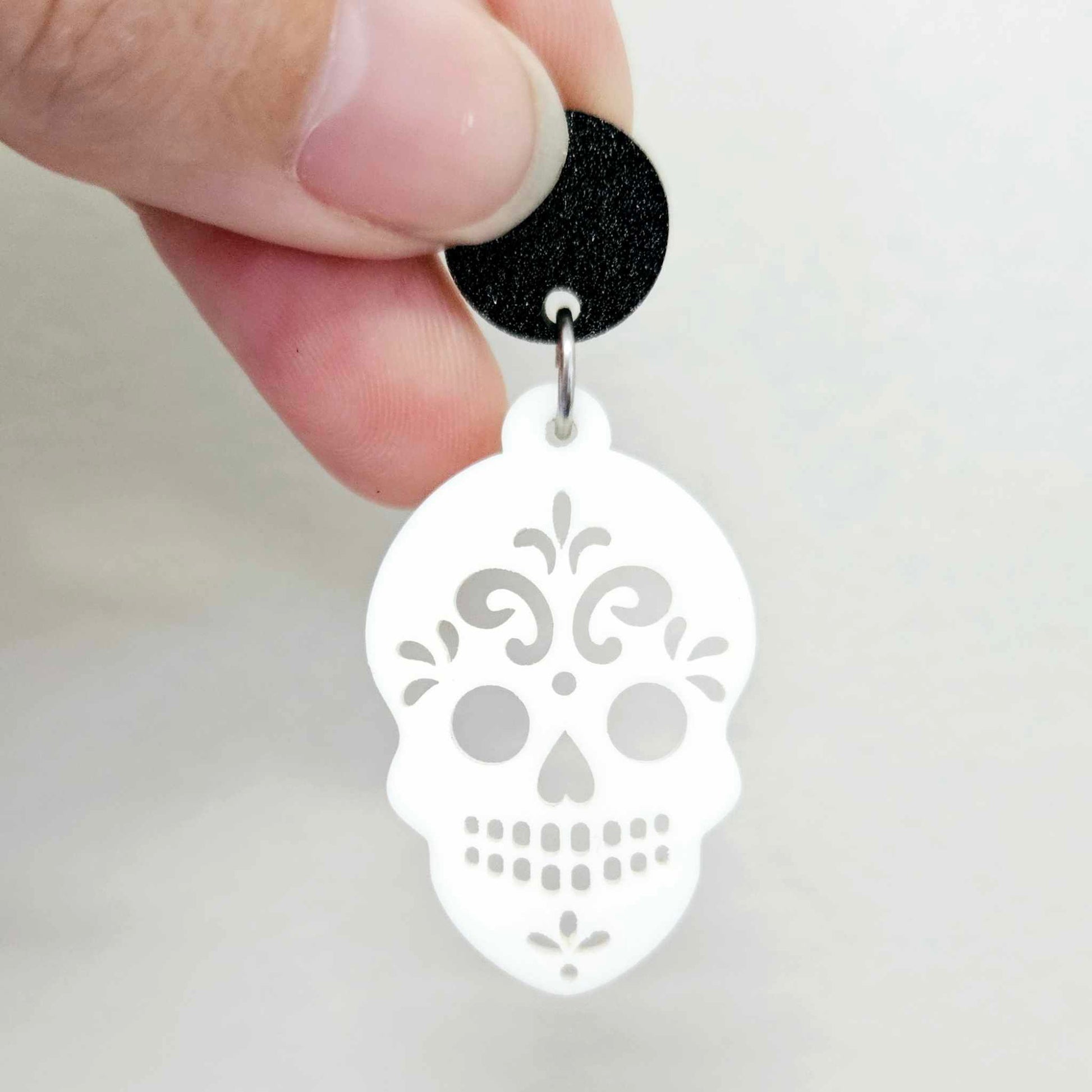 white skulls Halloween diy earring supplies laser cut acrylic dangles blanks