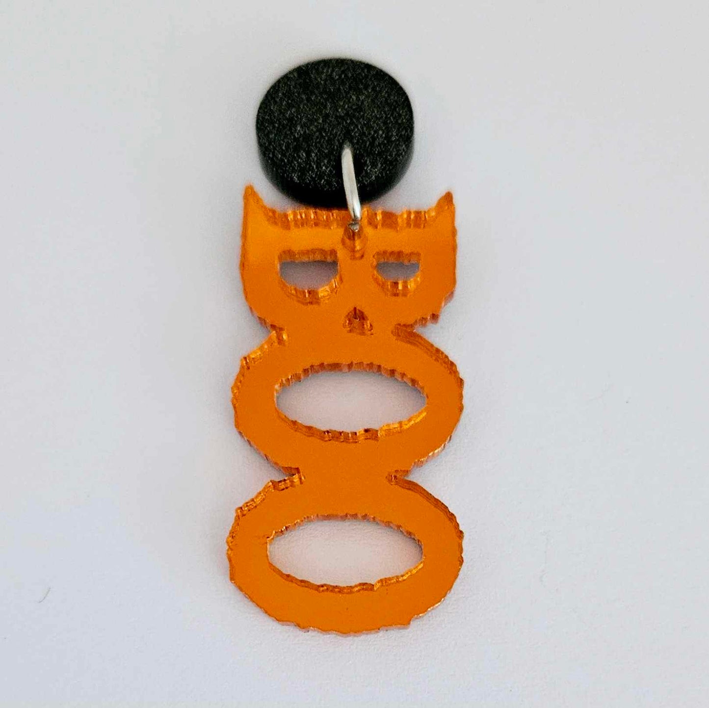 orange mirror acrylic boo Halloween earring supplies laser cut