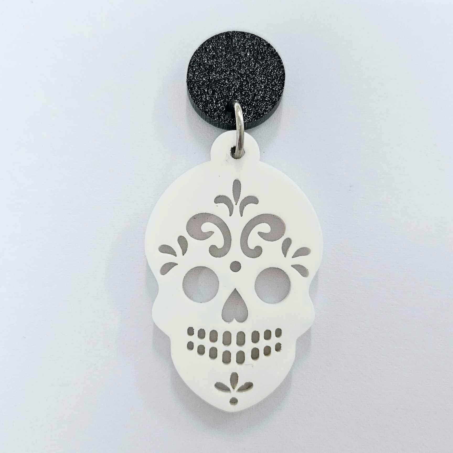 white skulls Halloween diy earring supplies laser cut acrylic dangles blanks