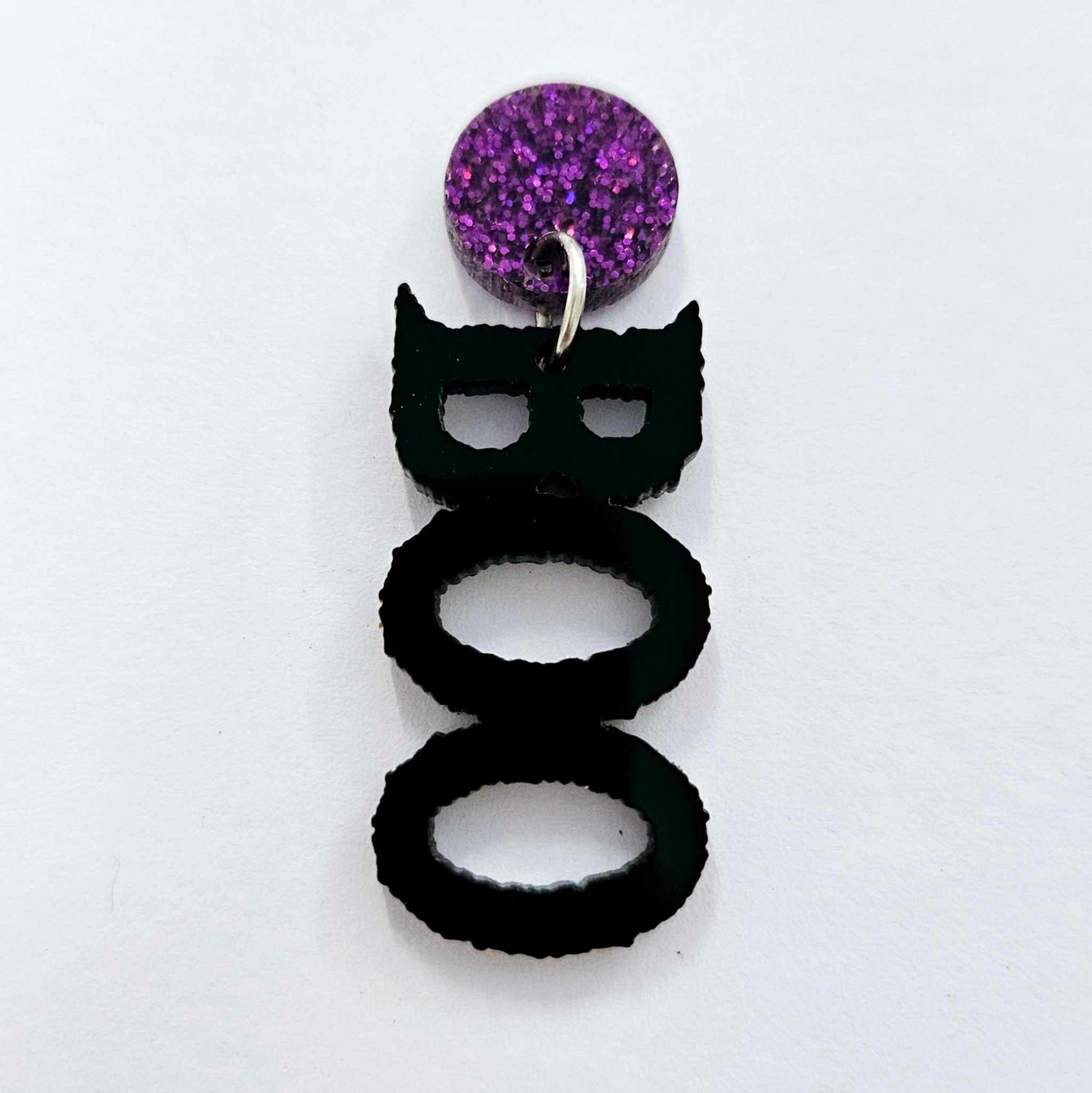 glossy black boo Halloween diy earring supplies laser cut acrylic dangles blanks