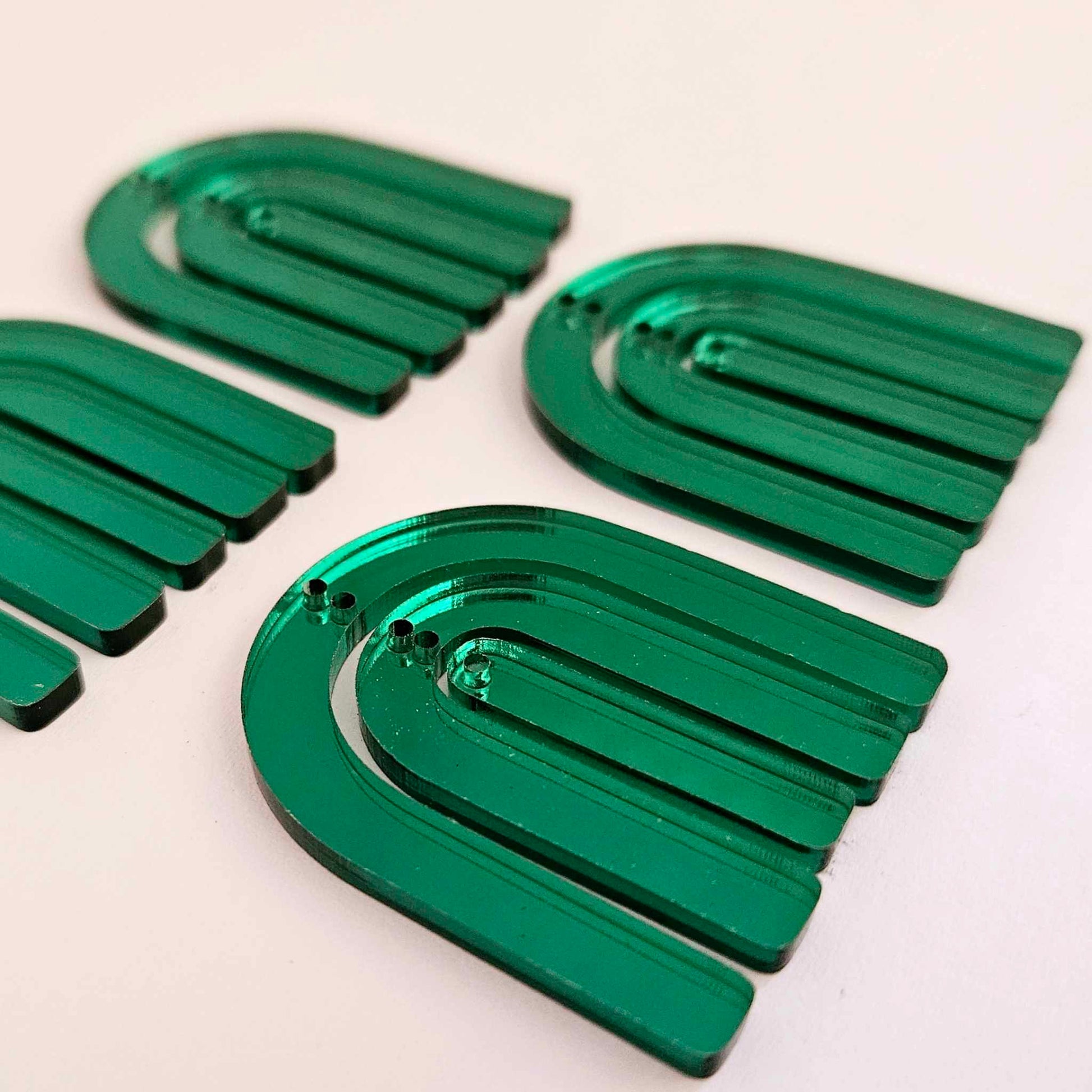 dark green mirror rainbow triple layered Halloween diy earring supplies laser cut acrylic dangles blanks