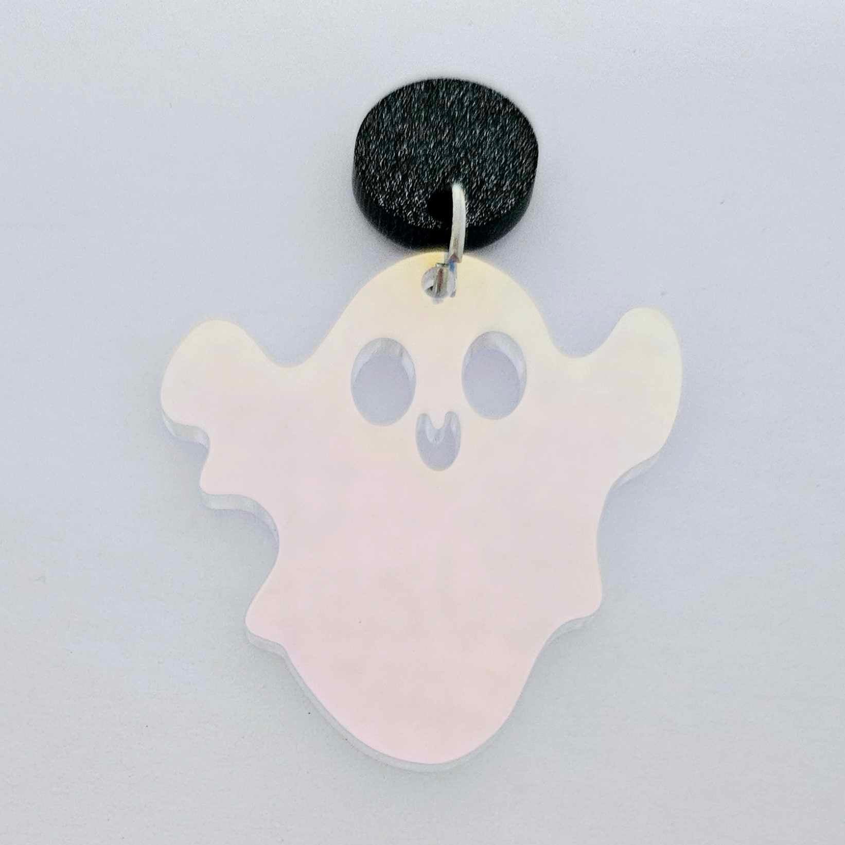 Iridescent ghost Halloween diy earring supplies laser cut acrylic dangles blanks