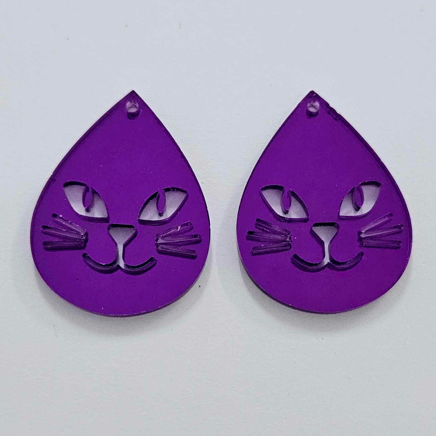 purple mirror cat Halloween diy earring supplies laser cut acrylic dangles blanks earrings