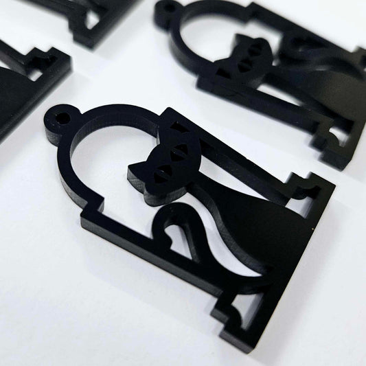 38mm GLOSSY BLACK Acrylic TOMBSTONE CAT's