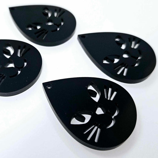 black cat teardrops Halloween diy earring supplies laser cut acrylic earring dangles blanks