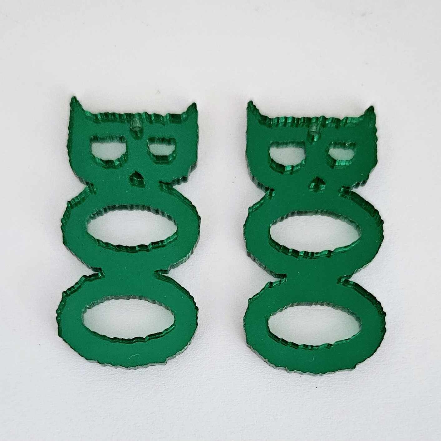 green mirror Boo Halloween diy earring supplies acrylic laser cut