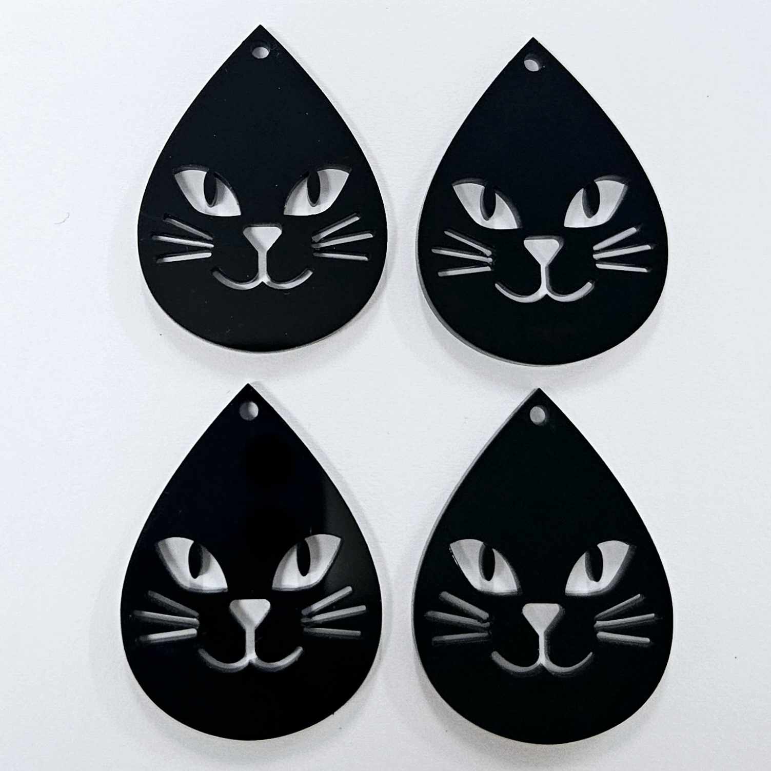 black cat teardrops Halloween diy earring supplies laser cut acrylic earring dangles blanks