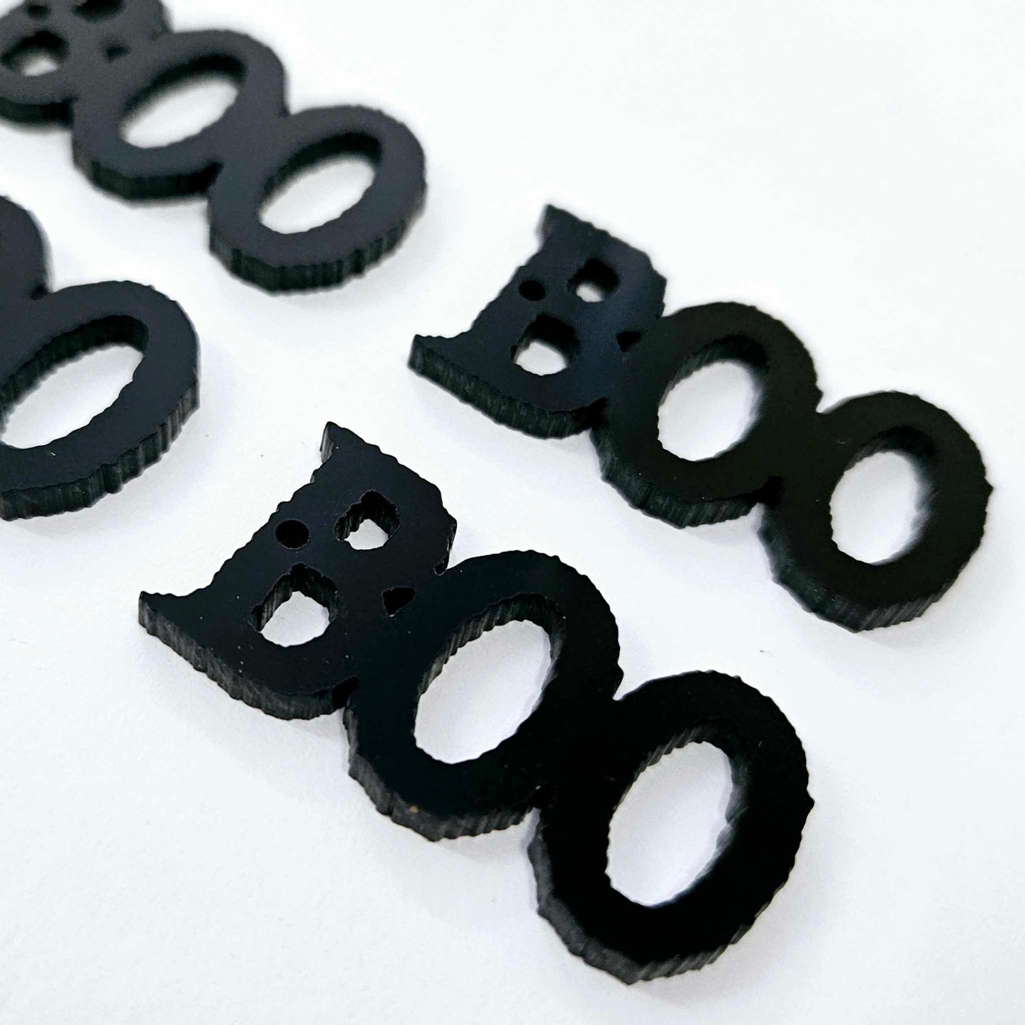 glossy black boo Halloween diy earring supplies laser cut acrylic dangles blanks