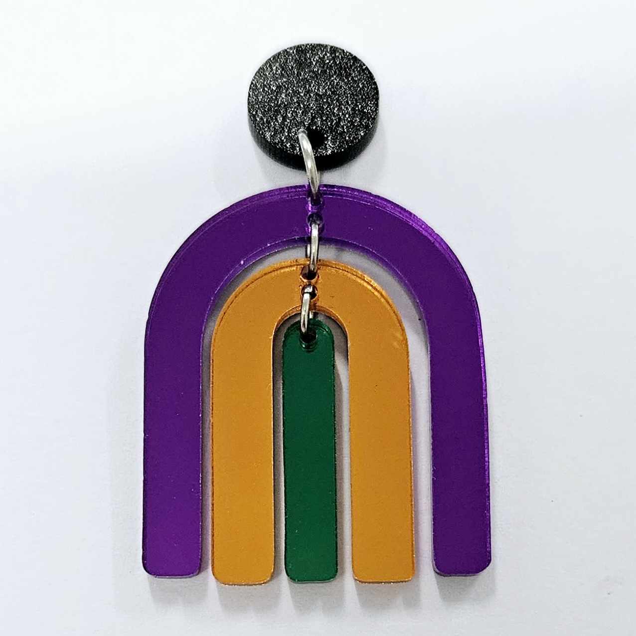 orange green purple mirror rainbow triple layered diy earring supplies laser cut acrylic dangles blanks Halloween