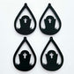black teardrop grave tombstone Halloween diy earring supplies laser cut acrylic dangles blanks