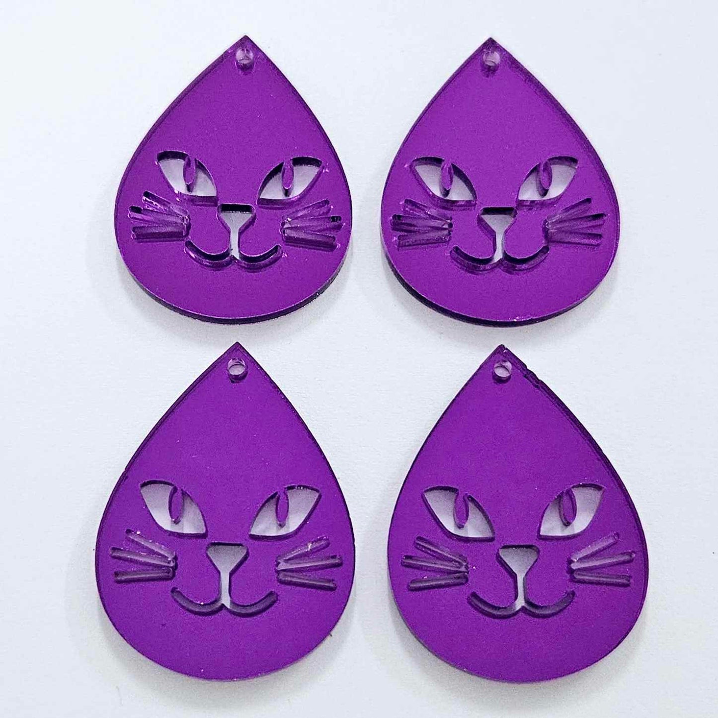 purple mirror cat Halloween diy earring supplies laser cut acrylic dangles blanks earrings