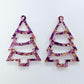 unicorn purple pink glitter Christmas Xmas tree diy earring supplies laser cut acrylic dangles blanks