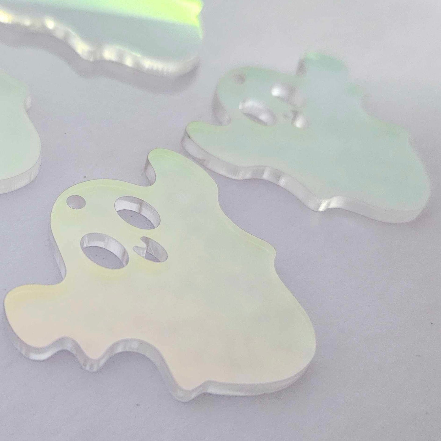 Iridescent ghost Halloween diy earring supplies laser cut acrylic dangles blanks