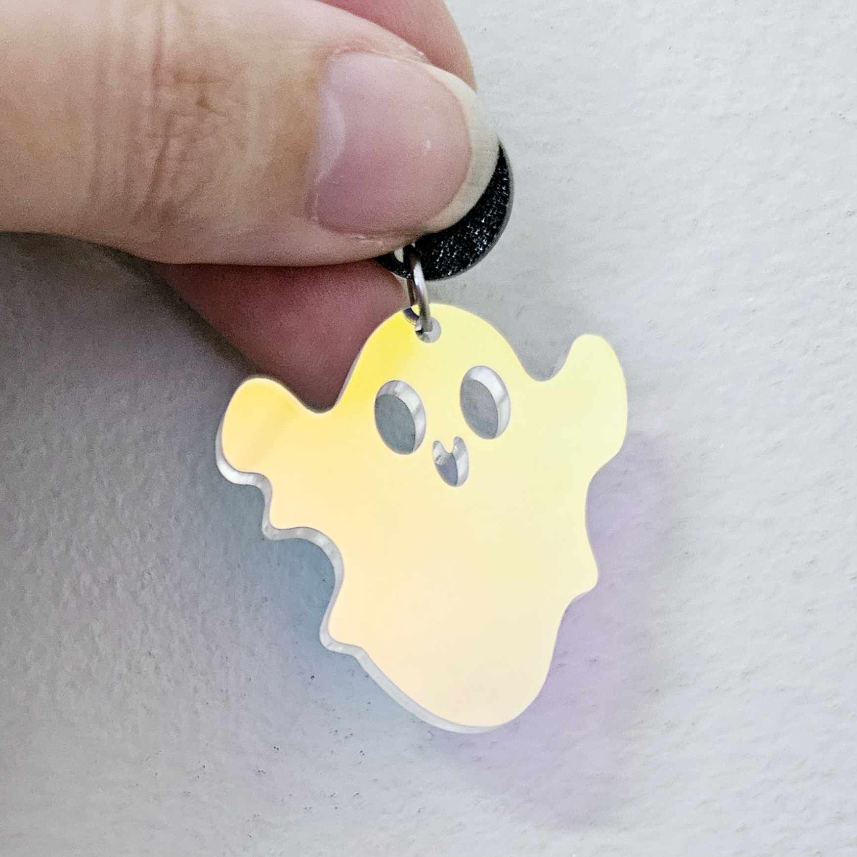 Iridescent ghost Halloween diy earring supplies laser cut acrylic dangles blanks