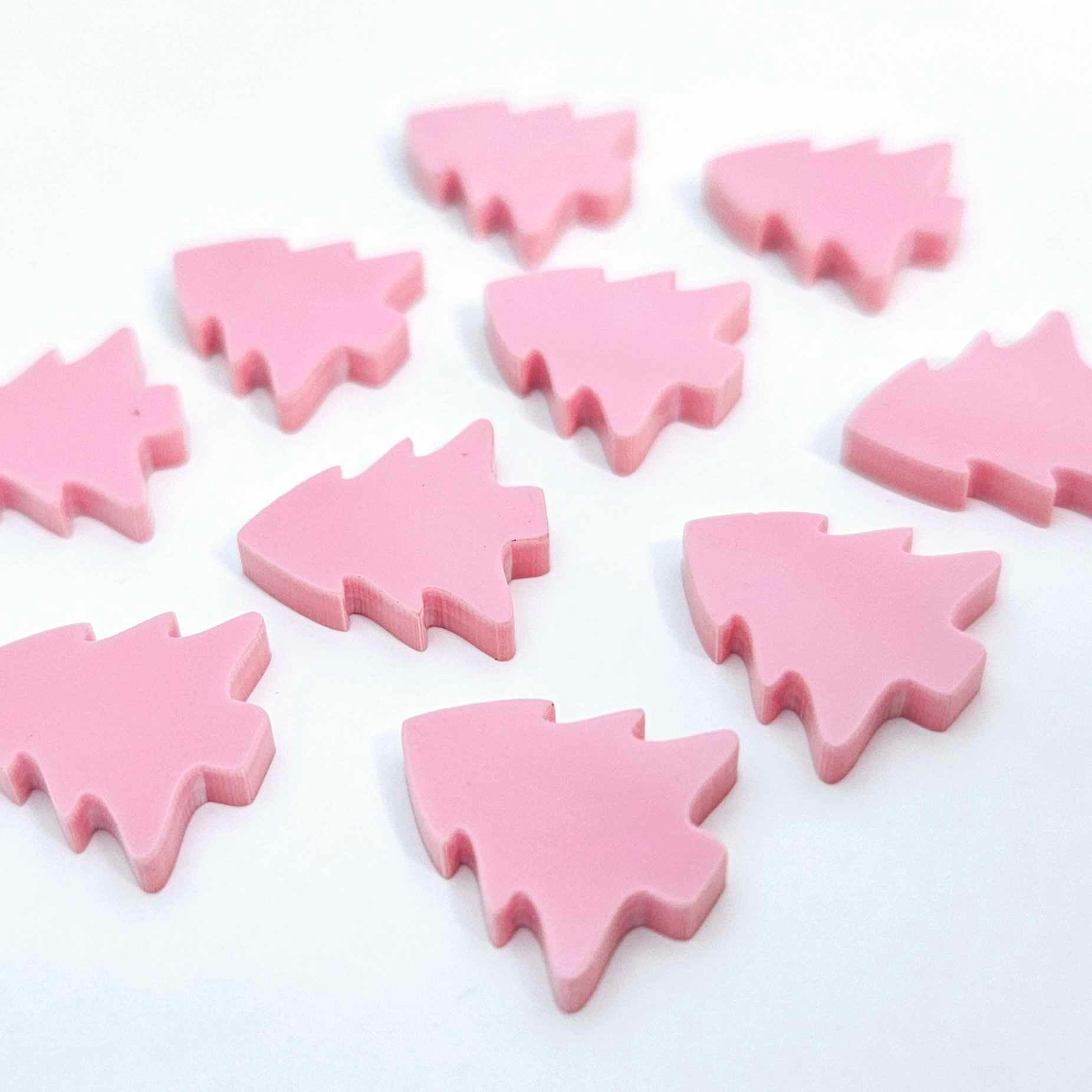 pastel pink Christmas Xmas tree diy earring supplies laser cut acrylic blanks studs