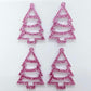 pink glitter Christmas Xmas tree diy earring supplies laser cut acrylic dangles blanks