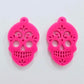 38mm HOT PINK Acrylic SKULLS